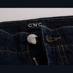 Costume National Blue Cotton Bootcut Flared Jeans