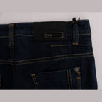 Costume National Blue Cotton Bootcut Flared Jeans