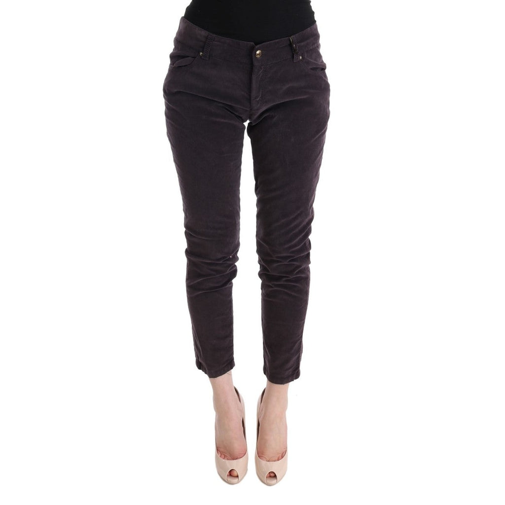 Ermanno Scervino Brown Cotton Cropped Casual Pants