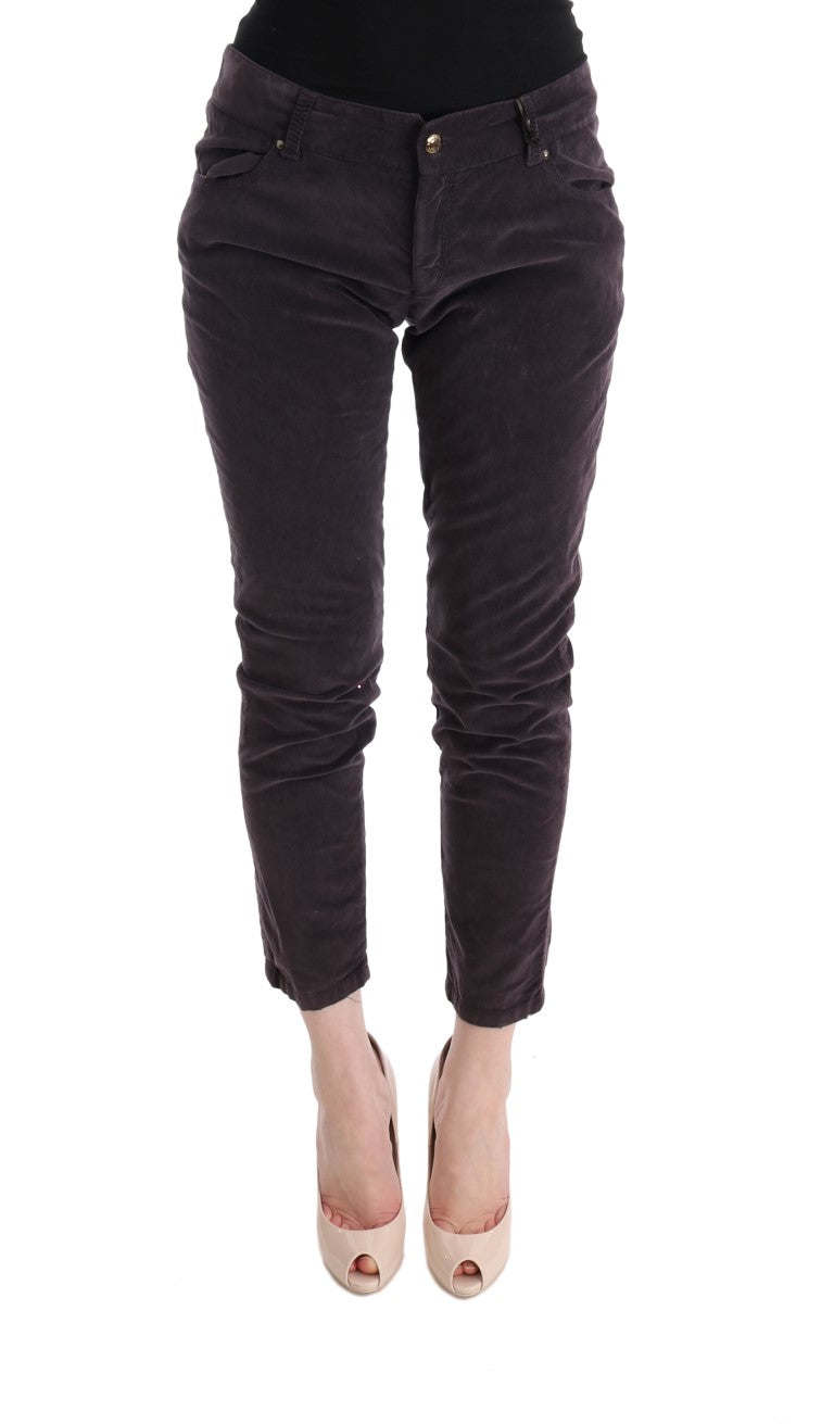 Ermanno Scervino Brown Cotton Cropped Casual Pants Ermanno Scervino