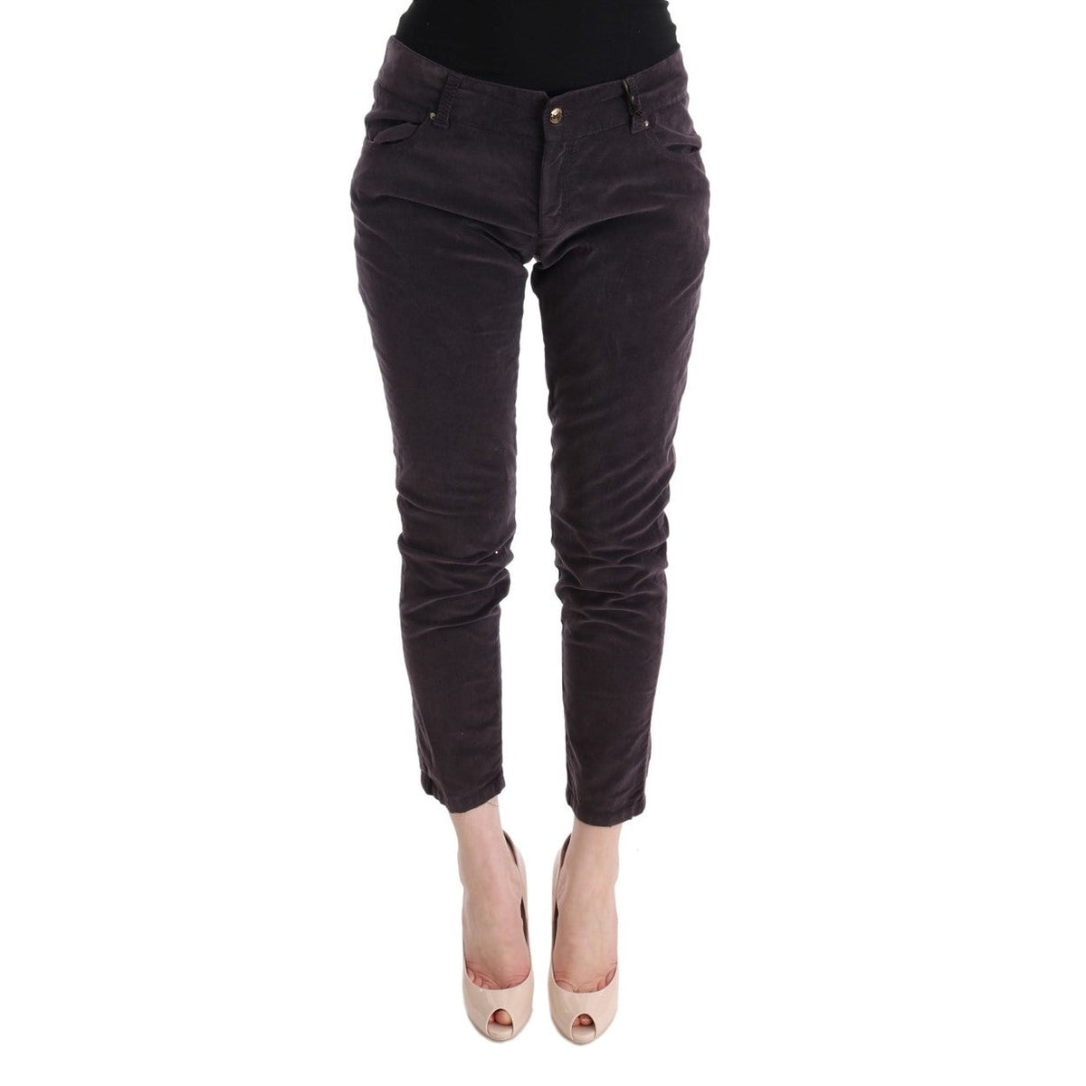 Ermanno Scervino Brown Cotton Cropped Casual Pants