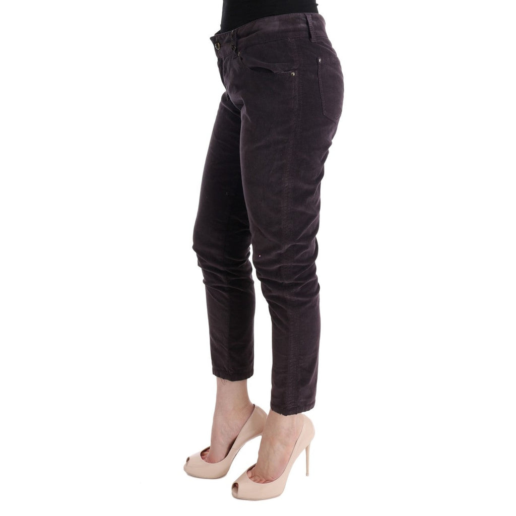 Ermanno Scervino Brown Cotton Cropped Casual Pants