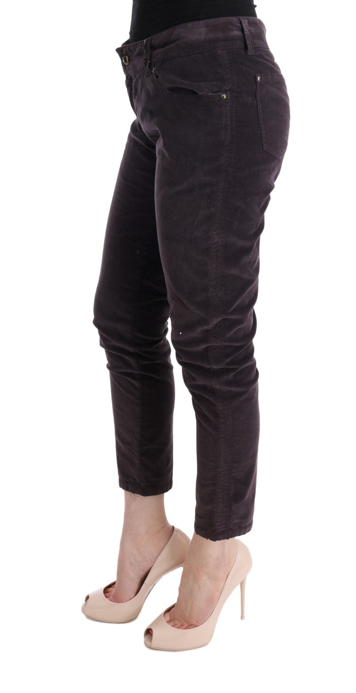 Ermanno Scervino Brown Cotton Cropped Casual Pants Ermanno Scervino