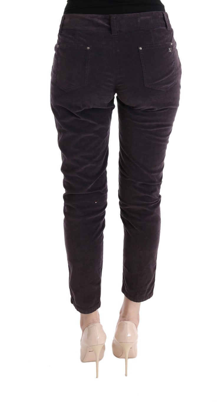Ermanno Scervino Brown Cotton Cropped Casual Pants Ermanno Scervino