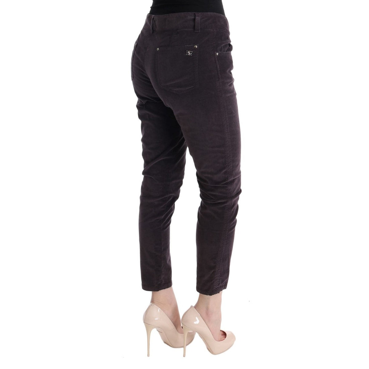 Ermanno Scervino Brown Cotton Cropped Casual Pants