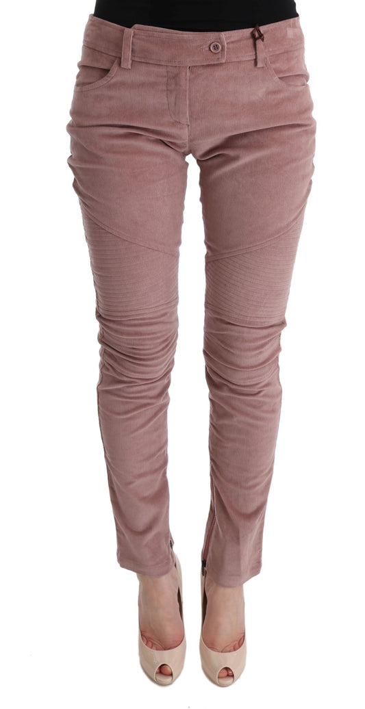 Ermanno Scervino Pink Velvet Cropped Casual Pants Ermanno Scervino