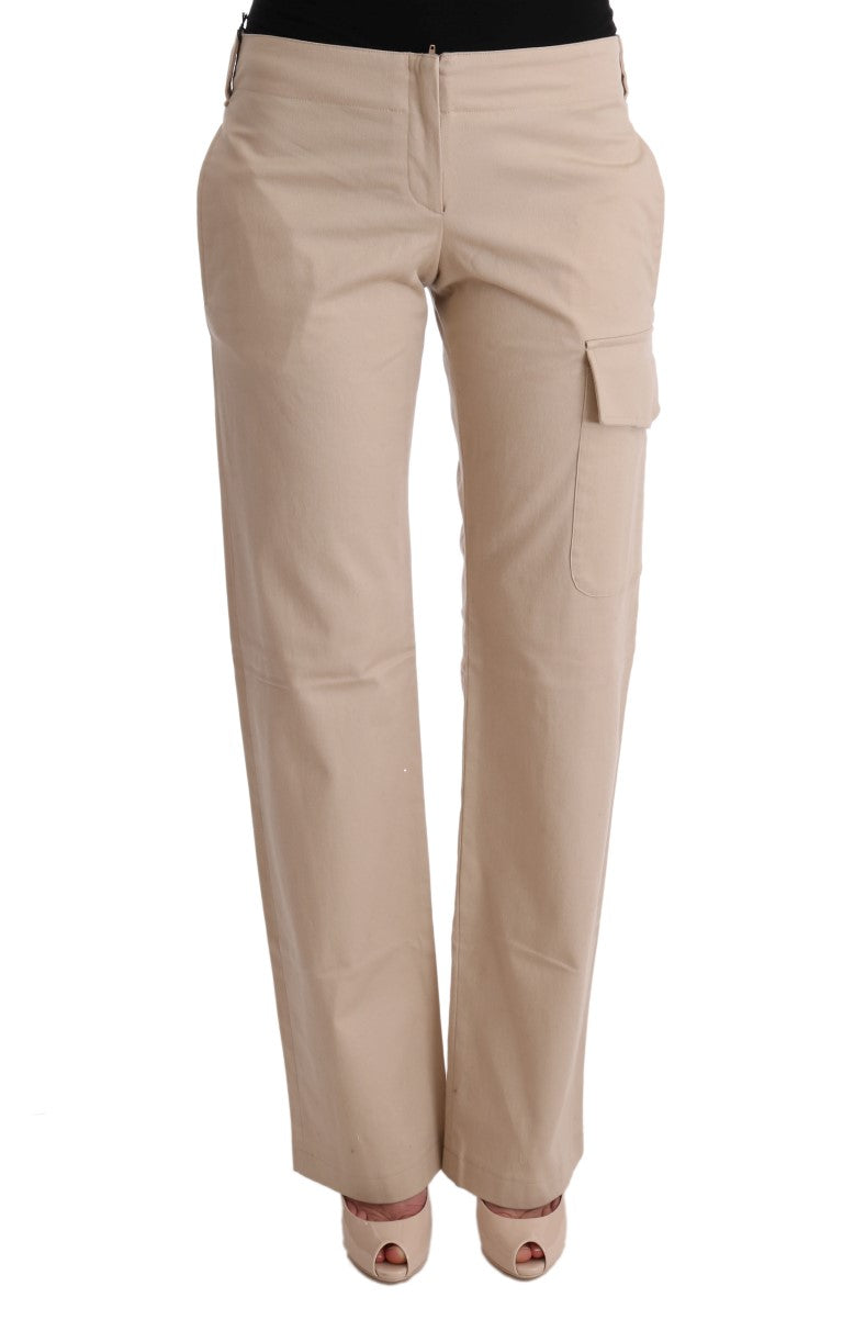 Ermanno Scervino Beige Cotton Wool Regular Fit Pants Ermanno Scervino