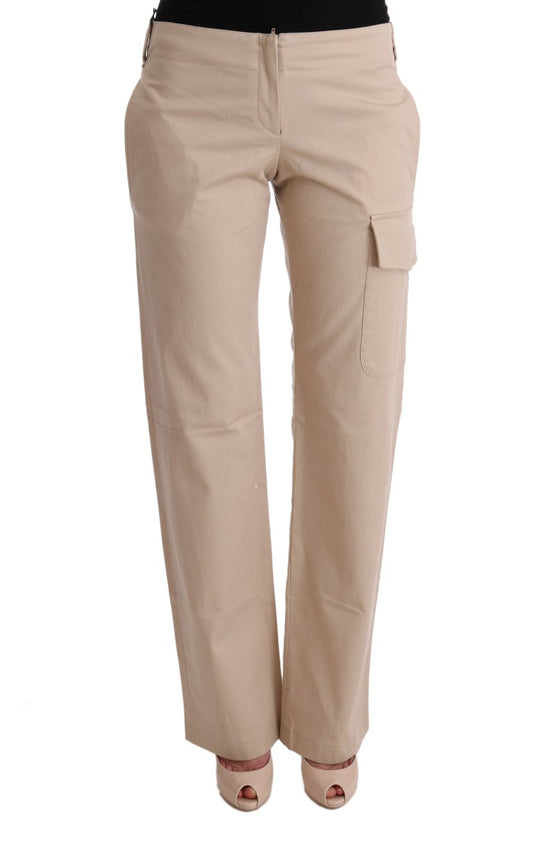 Ermanno Scervino Beige Cotton Wool Regular Fit Pants Ermanno Scervino