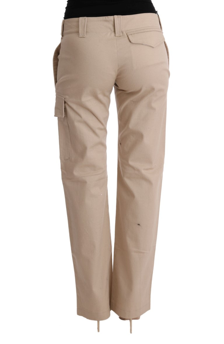 Ermanno Scervino Beige Cotton Wool Regular Fit Pants Ermanno Scervino