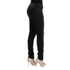 Acht Black Denim Cotton Bottoms Slim Fit Jeans