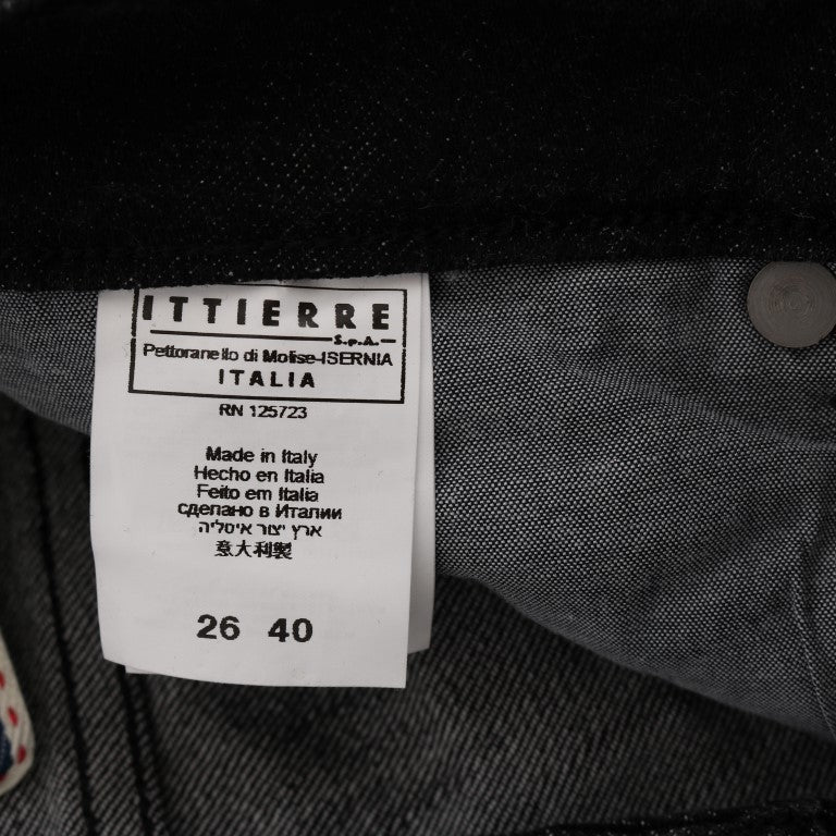 Acht Black Denim Cotton Bottoms Slim Fit Jeans