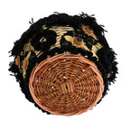 Dolce & Gabbana Beige Straw Snakeskin Pom Pom Crystal AGNESE Bag