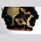 Dolce & Gabbana Beige Straw Snakeskin Pom Pom Crystal AGNESE Bag