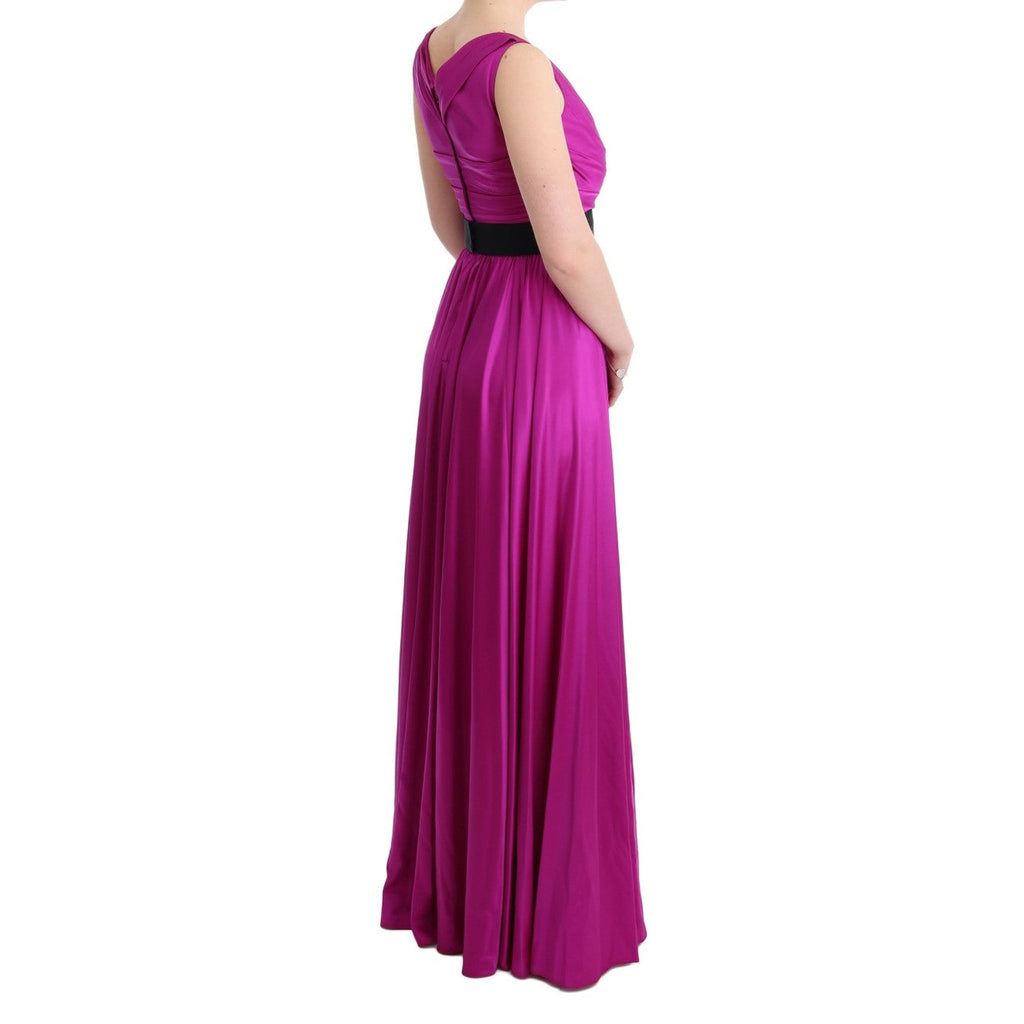 Dolce & Gabbana Pink Silk Stretch Shift Long Dress