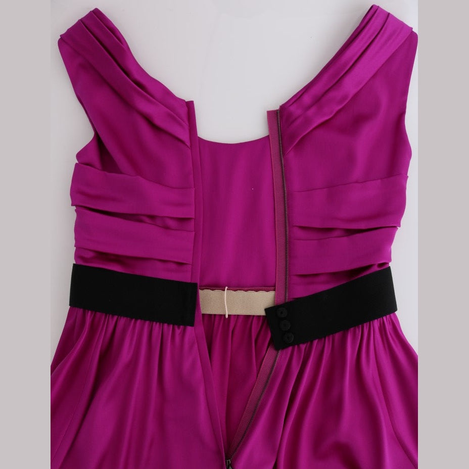 Dolce & Gabbana Pink Silk Stretch Shift Long Dress