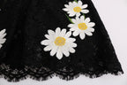 Dolce & Gabbana black floral lace Chamomile Sicily dress with intricate lace details and elegant silhouette.