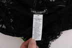 Dolce & Gabbana black floral lace Chamomile Sicily dress with intricate lace details and floral embroidery.