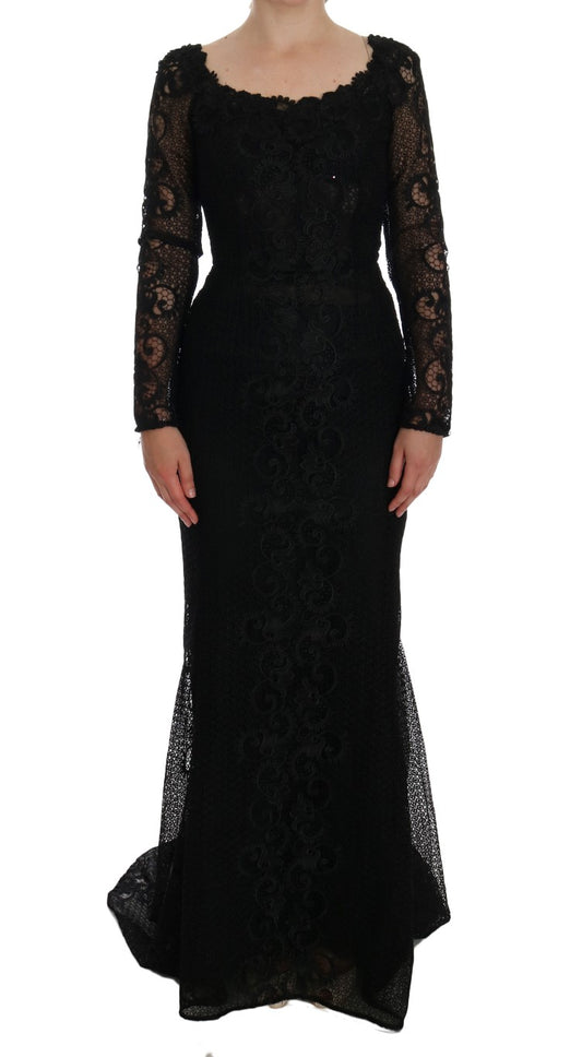 Dolce & Gabbana Black Floral Sheath Dress Dolce & Gabbana