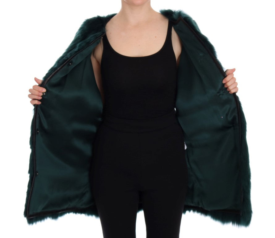 Dolce & Gabbana Green Alpaca Fur Vest Sleeveless Jacket Dolce & Gabbana