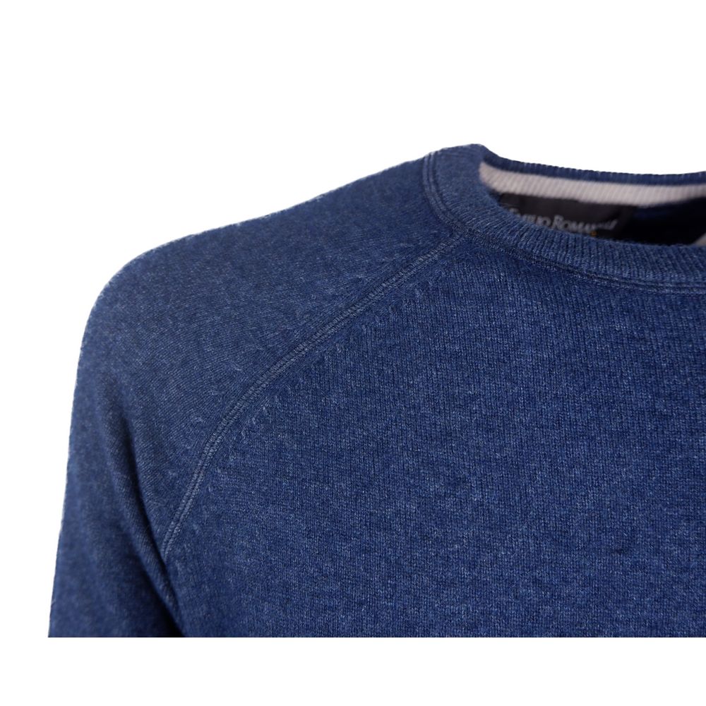 Emilio Romanelli Blue Cashmere Men Sweater Emilio Romanelli