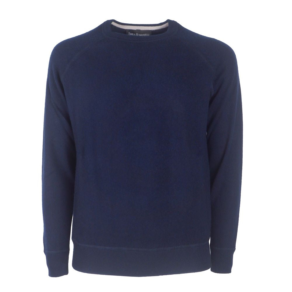Emilio Romanelli Blue Cashmere Men Sweater Emilio Romanelli