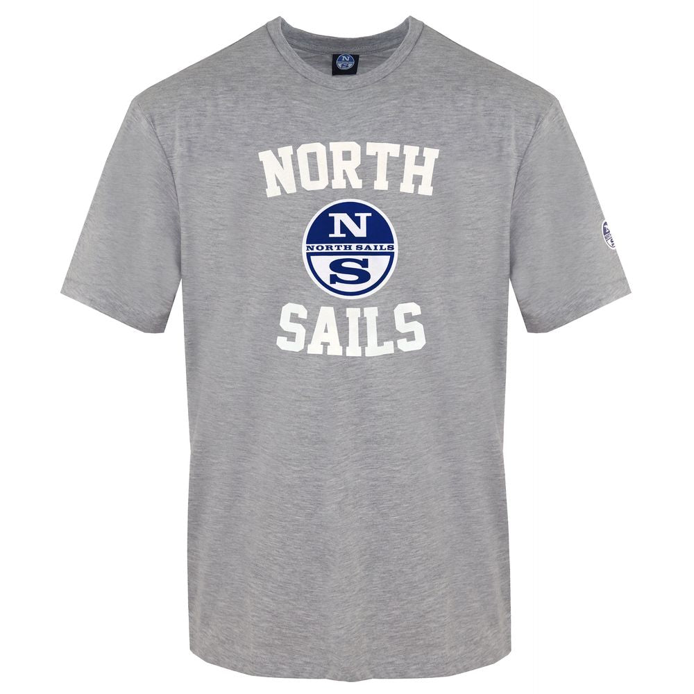 North Sails Gray Cotton Men T-Shirt North Sails
