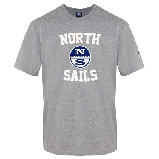 North Sails Gray Cotton Men T-Shirt North Sails