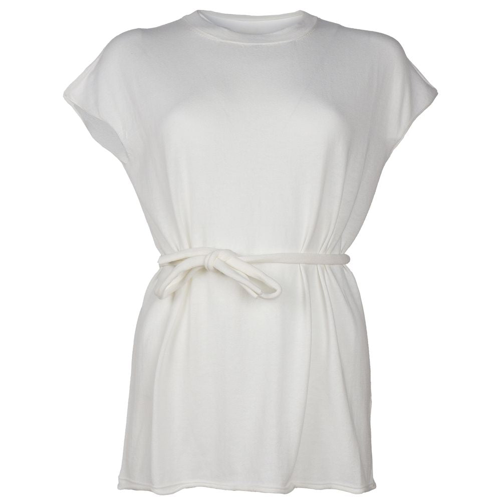 Alpha Studio White Cotton Dress Alpha Studio