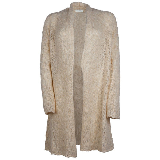 Alpha Studio Beige Alpaca Wool Women Dress Alpha Studio
