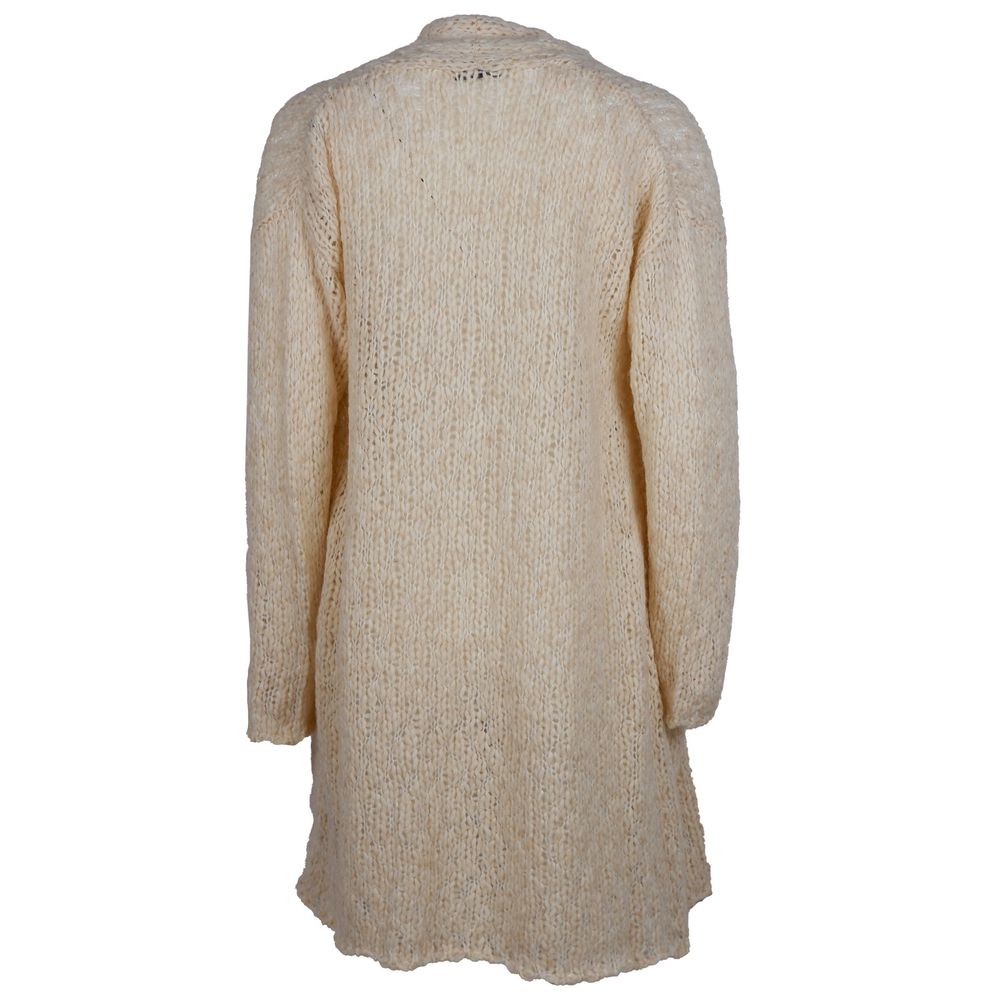 Alpha Studio Beige Alpaca Wool Women Dress Alpha Studio