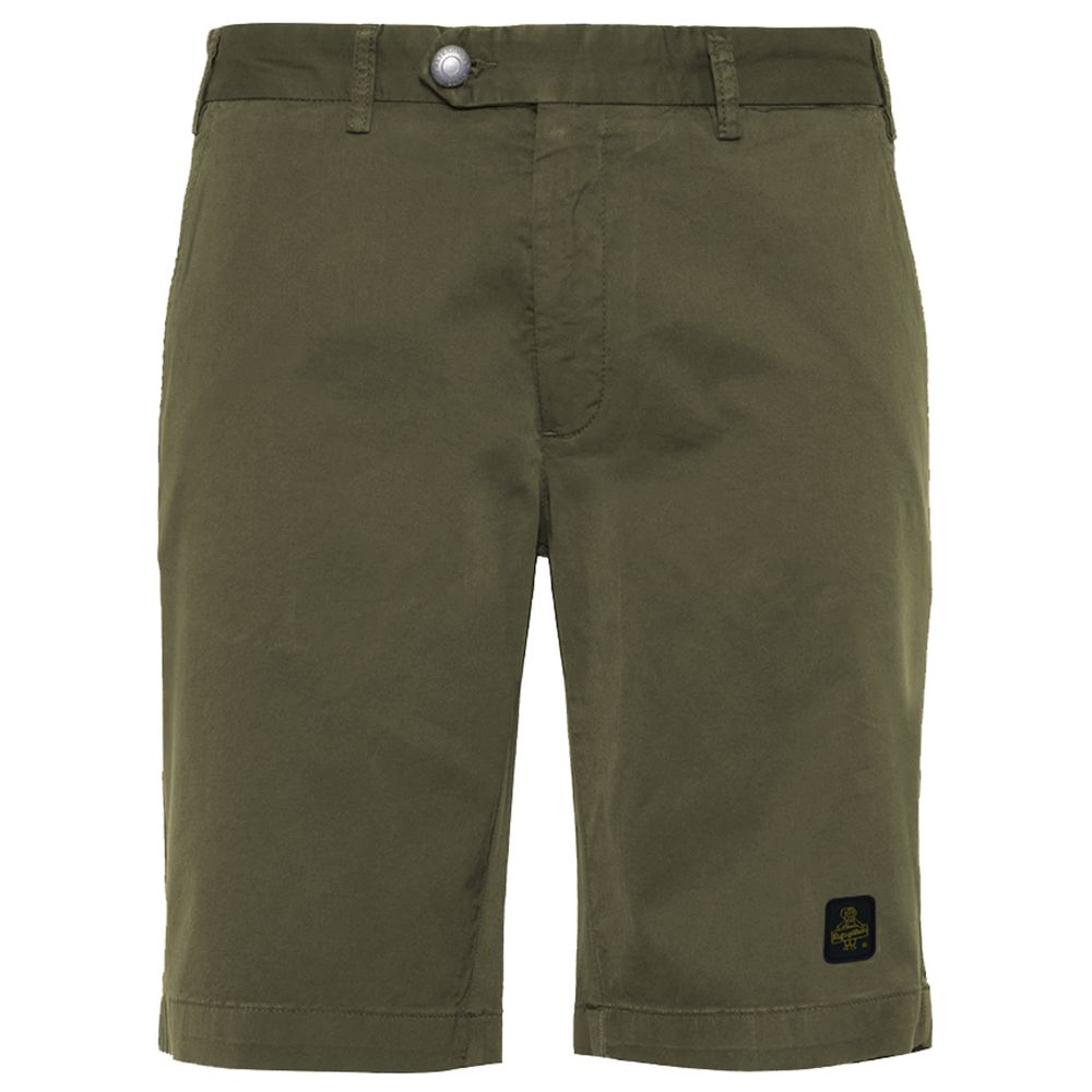 Refrigiwear Elegant Beige Bermuda Shorts with Logo Patch Refrigiwear