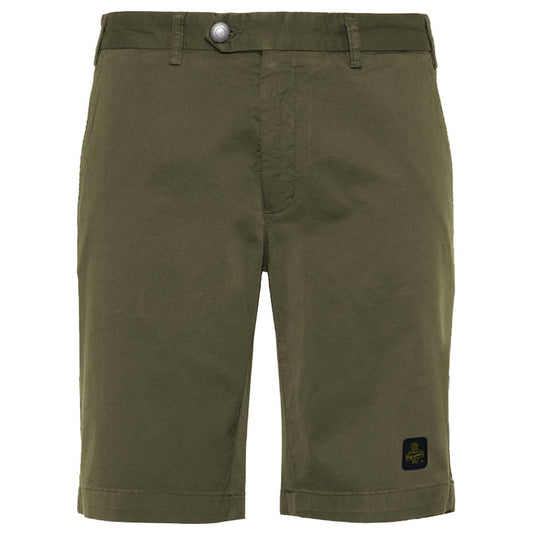 Refrigiwear Elegant Beige Bermuda Shorts with Logo Patch Refrigiwear