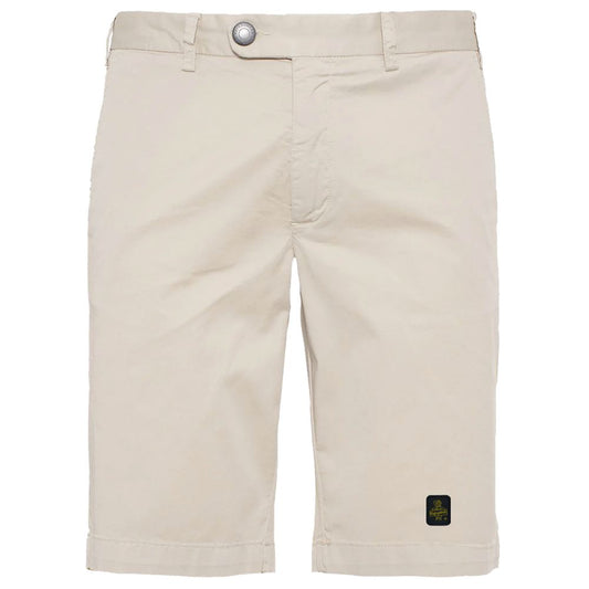 Refrigiwear Elegant Beige Bermuda Shorts with Logo Patch Refrigiwear