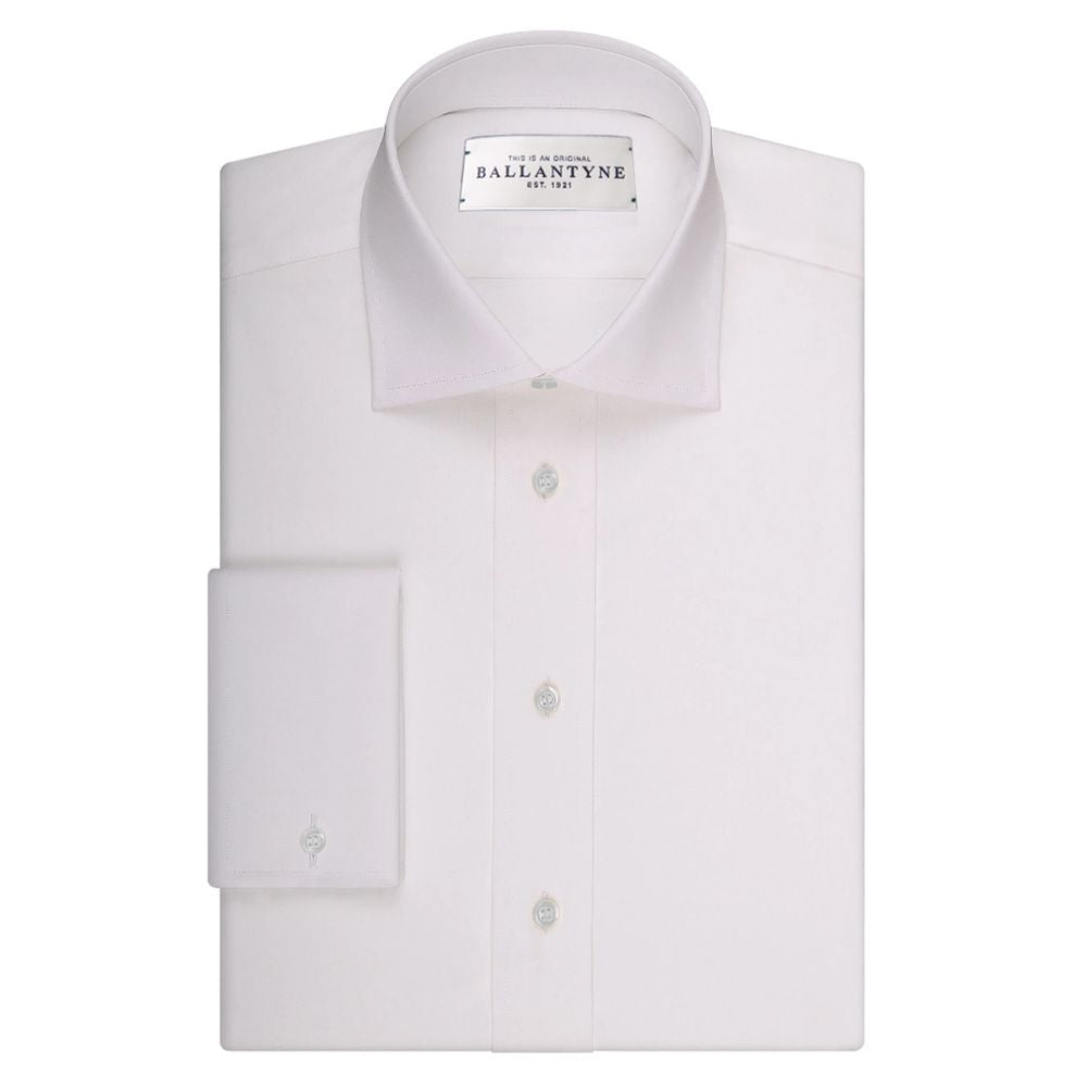 Ballantyne White Cotton Men's Dress Shirt