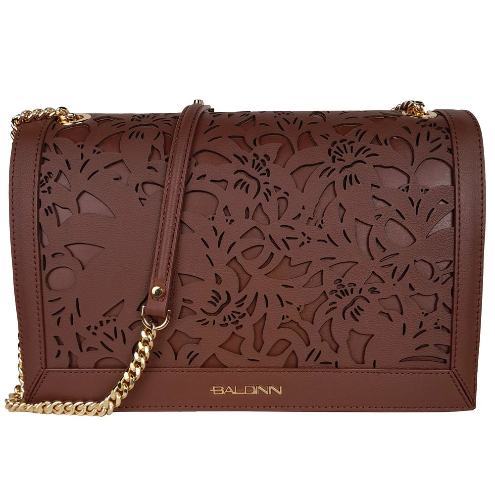 Baldinini Trend Brown Calfskin Women Crossbody Bag Baldinini Trend