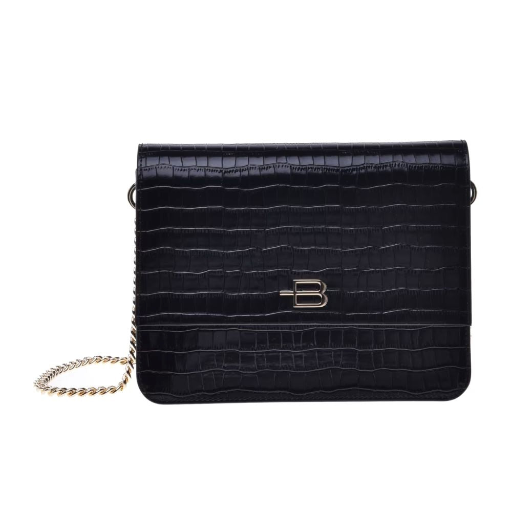 Baldinini Trend Black Calfskin Women Crossbody Bag Baldinini Trend