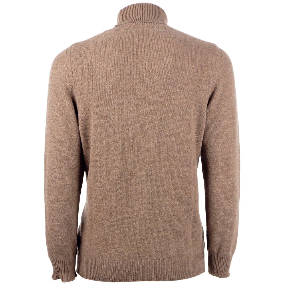 Emilio Romanelli Brown Cashmere Men Sweater Emilio Romanelli
