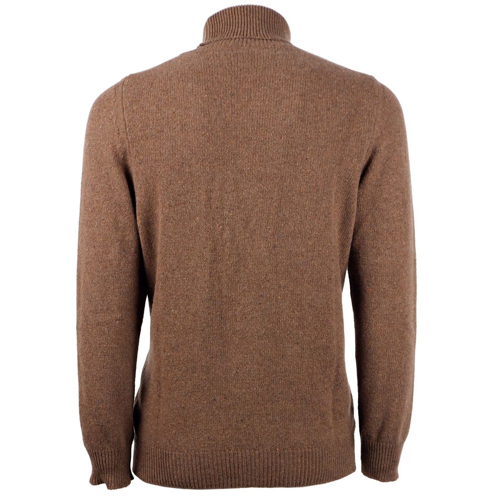 Emilio Romanelli Brown Cashmere Men Sweater Emilio Romanelli