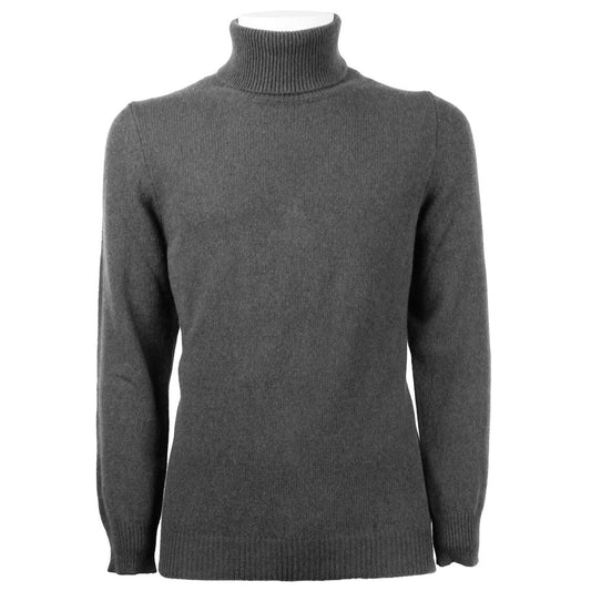 Emilio Romanelli Gray Cashmere Men Turtleneck Sweater Emilio Romanelli