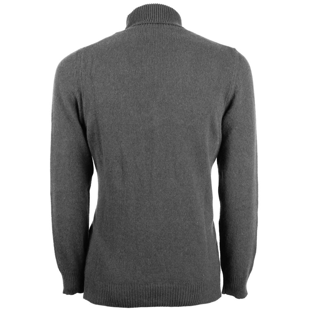 Emilio Romanelli Gray Cashmere Men Turtleneck Sweater Emilio Romanelli