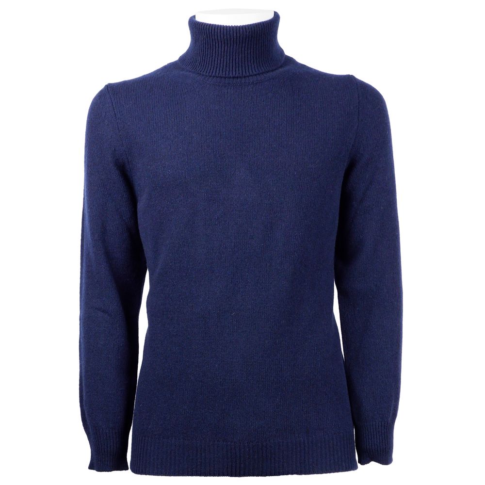 Emilio Romanelli Blue Cashmere Men Sweater Emilio Romanelli