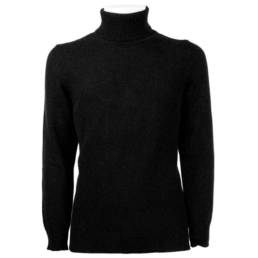 Emilio Romanelli Black Cashmere Men Sweater Emilio Romanelli