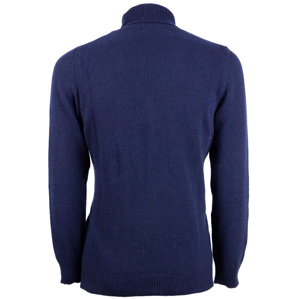 Emilio Romanelli Blue Cashmere Men Sweater Emilio Romanelli