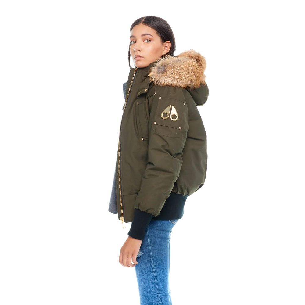 Moose Knuckles Army Nylon Women Bomber Jacket Moose Knuckles