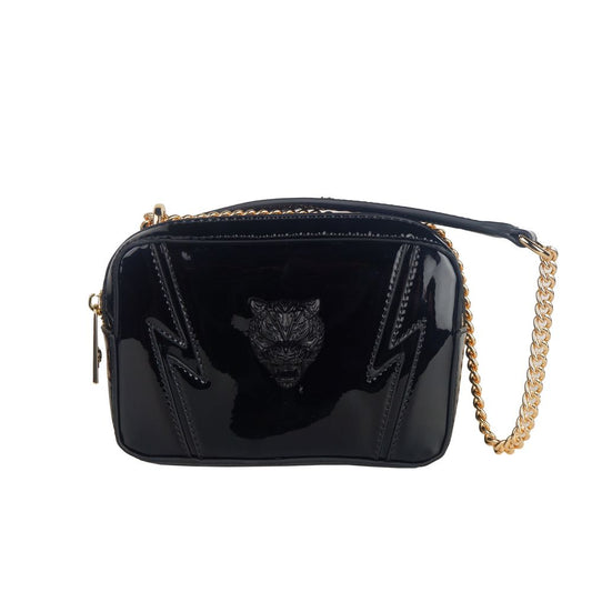 Plein Sport Elegant Black Chain Strap Shoulder Bag Plein Sport