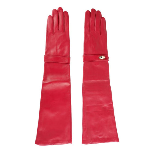 Cavalli Class Red Lambskin Women Glove Cavalli Class