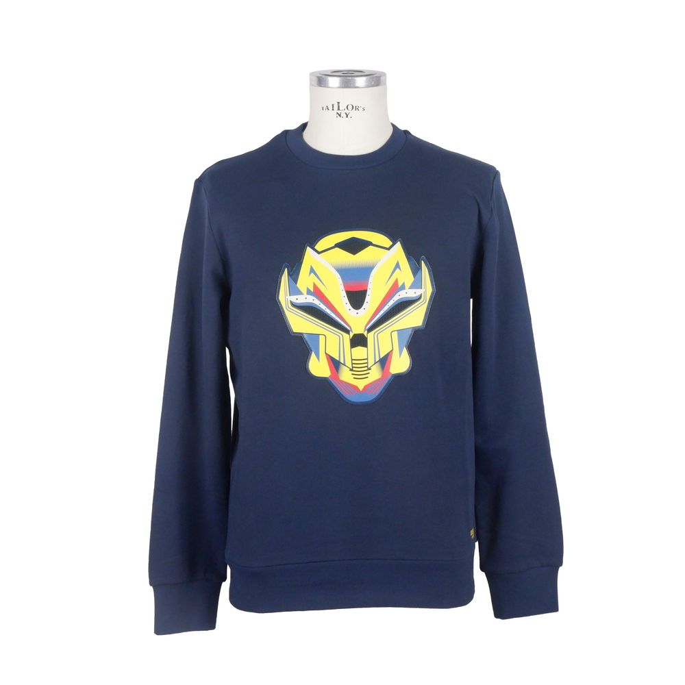 Bikkembergs Blue Cotton Men Sweater Bikkembergs