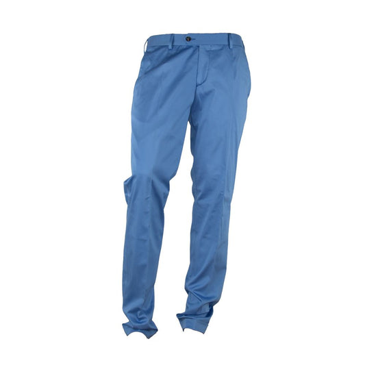 Made in Italy Light Blue Cotton Men Trouser Made in Italy