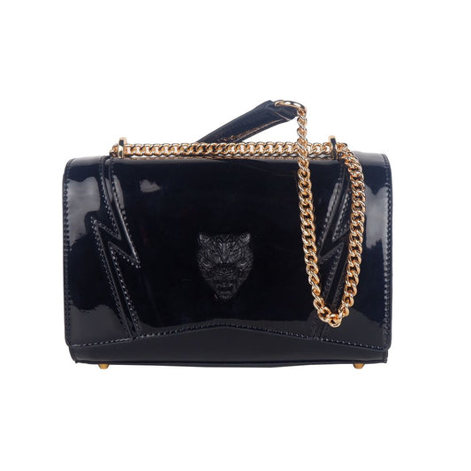 Plein Sport Chic Patent Effect Chain Shoulder Bag Plein Sport