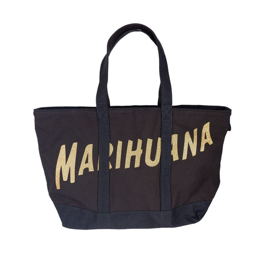 Palm Angels Chic Black Cotton Shoulder Bag Palm Angels